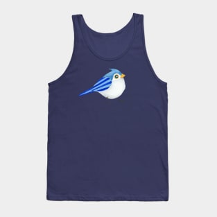 CUTE BIRD - Watercolor Painting Blue White Yellow Baby Bird Titmouse Chick Tank Top